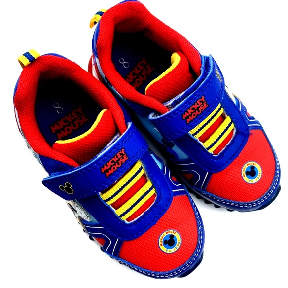 Disney Mickey Mouse Boys Shoes Light Up Sneakers Children Kids Footwear - Picture 5 of 8